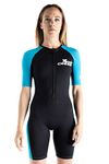 Cressi Womens Tiburon Lady Monopiece 2 Mm Shorty Wetsuit, Black/Aquamarine, M EU