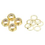 PATIKIL Skateboard Lock Nuts Set, 5/16 Skateboard Truck Axle Washers Spacer Hardware Repair Kit for Longboard Cruiser, Gold