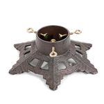 Sungmor Cast Iron Christmas Tree Stand, Heavy Duty Tree Stand for Artificial Tree and Real Tree, Vintage Snowflake Pattern Metal Xmas Tree Base, Hold Up to 8ft, 4" Diameter Trees, Rustic Decor