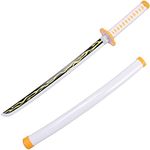 Demon Slayer Sword About 41 inches Bamboo Blade for Cosplay Purpose Exquisite Wood Sword Collectibles and Weapon Prop Various Styles Available, Agatsuma Zenitsu