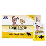 Dr. Pet Bone Broth for Dogs Fish Human Grade, Preservative Free, Gut Friendly Dog Food Topper, Natural Hydrating Liquid Dog Treats, Dog Supplement with Natural Collagen Pack of 24 (100 ML)