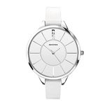 Sekonda Ada 39mm Women's Quartz Watch Three Hand with Stone Set White Sunray Dial Analogue Display and Leather Strap