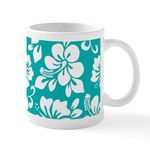 CafePress Turquoise Hawaiian Hibiscus Mugs 11 oz (325 ml) Ceramic Coffee Mug