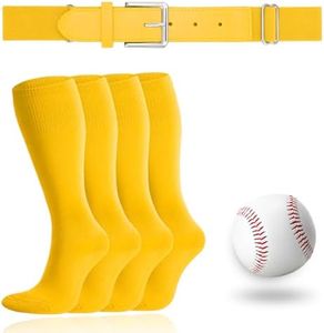 JASGOOD Baseball Socks,Belt and Baseball Combo Set for Toddler/Youth,Softball Set 2 Socks 1 Belt and Baseball for Boys Girls