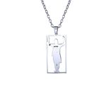 Messi10 Football Star Pendant Necklace, Champions League Stainless Steel Label Necklace, O-chain, Unisex, Football Fan Jewelry Gift (Silver)