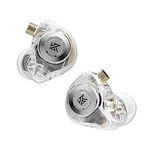 KZ EDX PRO in Ear Earphones 10mm Dual Magnetic Dynamic Driver HiFi Deep Bass Wired Earbuds with 5N OFC 2pin Detachable cable for Drummer Musicians Singer Stage Workout Sport Earbuds(White without Mic)