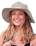 Camptrace UPF 50+ Sun Hats for Men Women Wide Brim Sun Protection Mesh Hat with Neck Flap Fishing Hiking Gardening Hats Beige