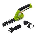 EA ARENA Cordless Grass Shear Hedge Trimmer 2 Interchangeable Blades, 7.2V 2-in-1 Lightweight, Cutting, Trimming, Shearing, Pruning Plants Foliage with Rechargeable Lithium-Ion Battery (02X000)