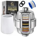 AquaHomeGroup 20 Stage Shower Filter with Vitamin C E for Hard Water - High Output Shower Water Filter to Remove Chlorine and Fluoride - 2 Cartridges Included -Consistent Water Flow Showerhead Filter