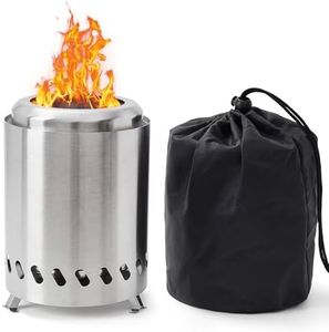 Hojalis Tabletop Fire Pit, 2025 Upgraded Smokeless Stainless Steel Tabletop Fire Pit, Mini Table Top Firepit with Carry Bag, Portable Smokeless Tabletop Firepit for Camping Outdoor Patio Garden Picnic