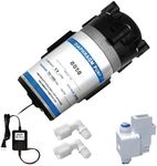 Reverse Osmosis 50 GPD RO Booster Pump + High Pressure Switch, 2 Connect Fittings - 1/4 OD x 3/8 MIP Elbow