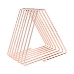 File Organizer, Desktop Files Folder Stand Triangle Wire Magazine Holder Book Shelf, 7 Slot File Sorter Adjustable Telescopic Eye catching Decoration for Indoor Office Home (Rose Gold)