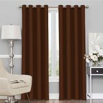 Story@Home Blackout Curtains 7 Feet Long 1 Piece Room Darkening Door Curtain Plain, Brown, 100% Opacity