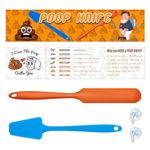 COZYMATE 2Pcs Poop Divider Knife for Toilet Adult Funny Gag Gift Ideas for Christmas White Elephant Gifts Exchange (OrangeBlue, 2P)