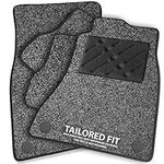 Car Mats FOR Hyundai Santa Fe HYBRID (7 Seater) 2021+ Anthracite Carpet - Black Ribbed Trim - Black Rectangle Heel Pad [SAPP-2614]