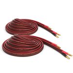 Micca Pure Copper Speaker Wire with Gold Plated Banana Plugs, 14AWG, 6 Feet (2 Meter), Pair