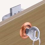 Volo Furniture Cupbord Lock for Drawers and cabinets, Cupboard Lock/Cabinet Lock/Safety Lock/Wardrobe Lock/Furniture almirah Lock for Home and Office (35mm, Rose Gold)