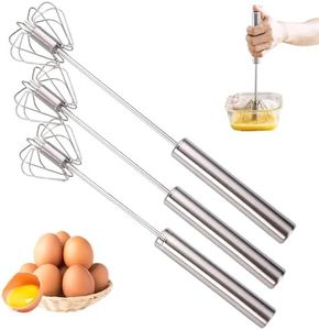 Stainless Steel Semi-Automatic Whisk Hand Push Egg Whisk, 2025 Upgraded Hand Push Rotary Mixer Blender Stirrer for Whisking Beating, Versatile Kitchen Tool for Eggs Milk Cream Baking Cooking (Mix Set)