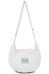 Your Cozy Women's Sling Crossbody Bags Large Shoulder Shopping Hobo Bag Handbag Top Zip Bags Handmade Messenger Bag (White)