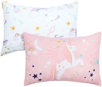 UOMNY Toddler Pillowcases for 13X18 12x16 14x19 Pillow Unicorn Toddler Pillow Case for Girls 2 Pack Kids Pillowcase for Sleepy Pillows Travel Pillowcases Pink/White