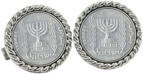 American Coin Treasures Israel Menorah Coin Cuff Links