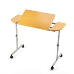 Breeze Mobility Tilting Over Bed & Chair Table, Height & Width Adjustable with Lockable Castors