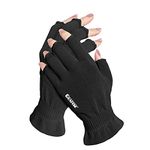 Gsafeme Gel Manicure Gloves Anti UV Fingerless Hand Skin Protection BLocking LED Nail Lamp or Sun Light for Women Home Outdoor Use Black Large 1pr