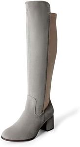 DREAM PAIRS Women's Light Grey Knee High Stretchy Fashion Boots Size 7 M US Jennifer-3