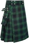 Usthirit Scottish Mens Kilt Traditional Highland Tartan Utility Kilt (Z2386, M)