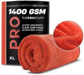 The Pro Stuff® Car Drying Towel - Extra-Large 24×36 inch (2×3 ft) | Super Absorbent | Twisted Loop Microfiber | Dual-Sided, Lint-Free, Scratch-Free, 1400 GSM Drying Towel for Car Detailing (X Large)