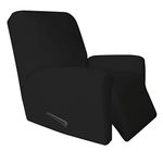 Easy-Going Microfiber Stretch Recliner Slipcover Soft Fitted Sofa Couch Washable Furniture Protector for Pets, Kids (Recliner, Black)