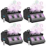Fancybling 2000W Fog Machine, 3 in 1 Fog Bubble Machine with 2 Bubble Fans, 18 RGB LED Lights Smoke Bubble All in ONE Fog Machine, Bubble Machine for Halloween Christmas Party Wedding, 4 Pack