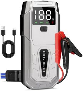 Booster Avviamento Auto 5000A Avviatore Batteria Auto di Emergenza Avviamento Batteria Booster Fino a 9.5L Gas o 8.0L 12V Jump Starter Diesel Display LCD, Ricarica USB