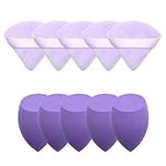 (5+5) Powder Puff Makeup Sponge Blender Beauty Face Triangle Makeup Cosmetic Puff,Latext-free Makeup Wedge Foundation Sponge Blender to Make Up Tools,Applicator Sponges (purple)