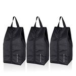 Travalate® Shoe Bag with Water Resistant Shoe Bag, Polyester Travel Shoe Bags with Zipper for Men, Women (Set of 3) (Black)(TR1080)