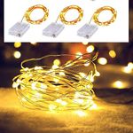 Collectible India Set of 3-30 LED 3M Copper String Lights Battery Operated for Christmas Xmas Decorations/Fairy Light (Kids, Party, Deepawali,Wedding, Garden) 2AA Batteries (not Included