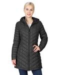 Outdoor Ventures Womens Winter Thermolite Long Puffer Coat, Ladies Lightweight Quilted Parka Windproof Waterproof Warm Insulated Jacket with Hood Black M/UK 12