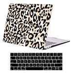 DTangLsm Compatible for M2 MacBook Pro 13 inch 2024 2023 2022-2016 M1 A2338 A2289 A2251 A2159 A1989 A1706 A1708 Plastic Hard Shell Slim Laptop Case & Keyboard Cover for Mac Pro 13 inch Case, Leopard