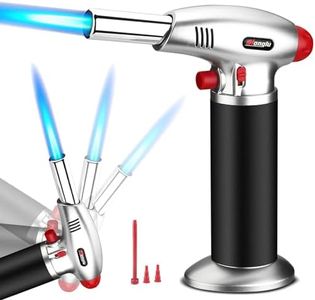 Large Butane Blow Torch, Refillable Soldering Torch Lighter, Fit All Butane Tanks Gas Burner with Safety Lock & Adjustable Flame for Welding, Resin Art, Industrial & Kitchen (Butane Gas Not Included)
