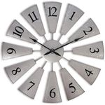 Lily's Home Large Numeral Windmill Wall Clock Vintage, Roman Numerals, Analog Display Easy to Hang Living Room, Kitchen, Office, Farmhouse, Bedroom Decor, Vintage Decor Modern Home Décor, 20 Inches