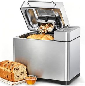 JUMMICO Fully Automatic Bread Maker – 19 Programs & 1000g Capacity – 3 Browning Levels, Timer, 710W, Viewing Window & Recipe Book – Stainless Steel