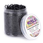 1/2” Small Hair Rubber Bands Black Mini Elastics Hair Ties Tiny Braids Ponytail Holders for Thick Hair Baby Toddler Girls Kids No Damage 1000pcs by HOYOLS (S)