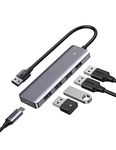 UGREEN Ultra Slim 4 Port USB 3 Hub with 5Gbps Data Transfer, 5V/2.4A Power Supply for High-power Devices Multiple Port Extension Hub for Laptop, PC, MacBook, iMac, Xbox, PS4/PS5, Hard Drive and More