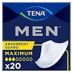 TENA Men Maximum Guard Incontinence Pad for Men, Maximum Absorbency, 20 count