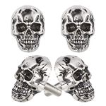 Temzzer Skull License Plate Bolts Anti-Theft Car Tag Frame Screws for Most Vehicle Motorcycle 4 PCS (Silver 2)