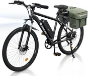 isinwheel M10 Electric Bike for Adults with Rear Rack and Fender, 60+ Miles 20MPH Commuting Electric Mountain Bike with 500W Brushless Motor, 7 Speed, 26" Tires and Front Fork Suspension (Black)