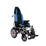 Everactiv EcoRider Electric Wheelchair with additional Headrest | Color- Blue | 180 degree Reclining | Elevating and Detachable Footrest | Made In India