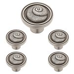 Franklin Brass Nautilus (5-Pack) Cabinet Knobs Brushed Satin Pewter Drawer Knobs Kitchen Cabinet Knobs for Dresser Drawers Pulls and Knobs 1-7/16" Closet Door Knobs Drawer Knob PBF660-BSP-C1