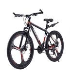 BSTSEL 27.5 Inch Mountain Bike 3 Spoke Wheels Bicycle 17.5 Inch Aluminum Frame Mountain Bicycle 21 Speeds with Dual Disc-Brake Suitable For Men And Women Over The Age Of 16 (Black & Blue)