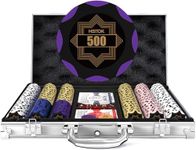 HEITOK Clay Poker Chip Set for Texas Hold’em, 300 PCS with Denominations Professional Casino Blackjack Set, a high-end Carrying case with Aluminum Travel Case